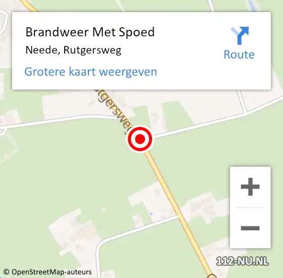 Locatie op kaart van de 112 melding: Brandweer Met Spoed Naar Neede, Rutgersweg op 13 december 2018 16:26