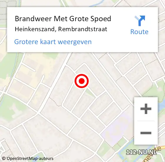 Locatie op kaart van de 112 melding: Brandweer Met Grote Spoed Naar Heinkenszand, Rembrandtstraat op 13 december 2018 17:22