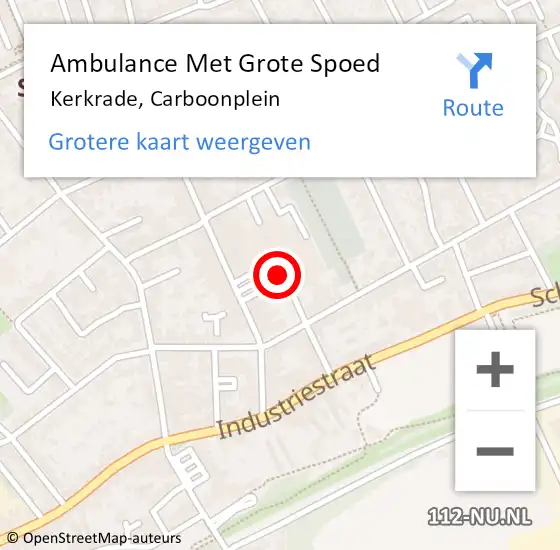 Locatie op kaart van de 112 melding: Ambulance Met Grote Spoed Naar Kerkrade, Carboonplein op 13 december 2018 18:58