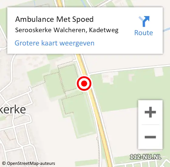 Locatie op kaart van de 112 melding: Ambulance Met Spoed Naar Serooskerke Walcheren, Kadetweg op 13 december 2018 20:54