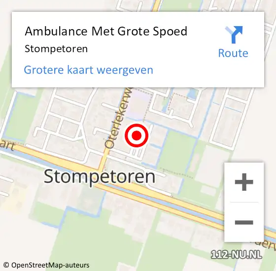 Locatie op kaart van de 112 melding: Ambulance Met Grote Spoed Naar Stompetoren op 13 december 2018 23:21