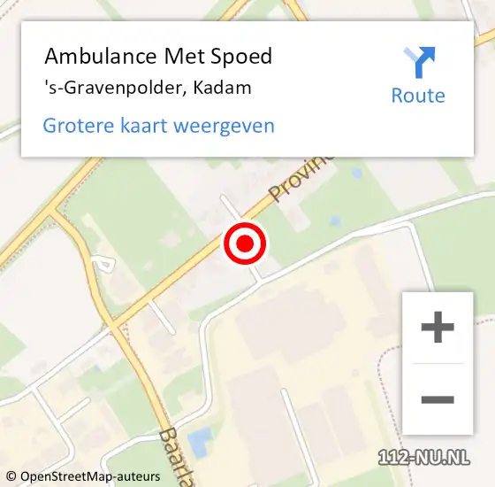 Locatie op kaart van de 112 melding: Ambulance Met Spoed Naar 's-Gravenpolder, Kadam op 14 december 2018 05:27