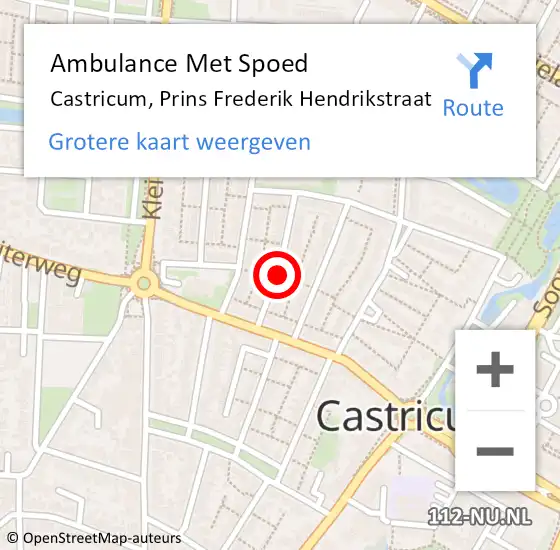 Locatie op kaart van de 112 melding: Ambulance Met Spoed Naar Castricum, Prins Frederik Hendrikstraat op 14 december 2018 08:03