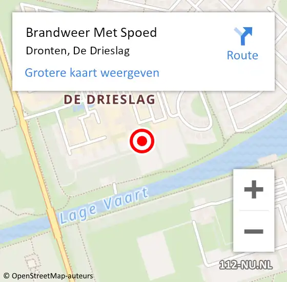Locatie op kaart van de 112 melding: Brandweer Met Spoed Naar Dronten, De Drieslag op 14 december 2018 08:28