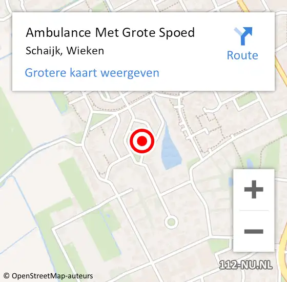 Locatie op kaart van de 112 melding: Ambulance Met Grote Spoed Naar Schaijk, Wieken op 14 december 2018 08:56