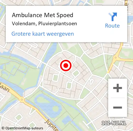 Locatie op kaart van de 112 melding: Ambulance Met Spoed Naar Volendam, Pluvierplantsoen op 14 december 2018 09:49