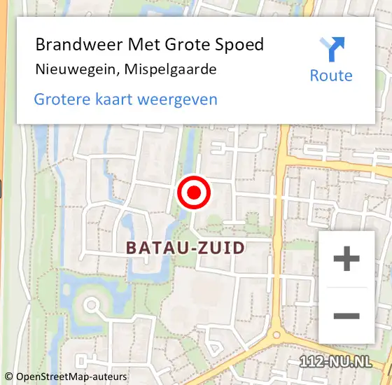 Locatie op kaart van de 112 melding: Brandweer Met Grote Spoed Naar Nieuwegein, Mispelgaarde op 14 december 2018 10:03