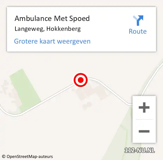 Locatie op kaart van de 112 melding: Ambulance Met Spoed Naar Langeweg, Hokkenberg op 14 december 2018 11:13