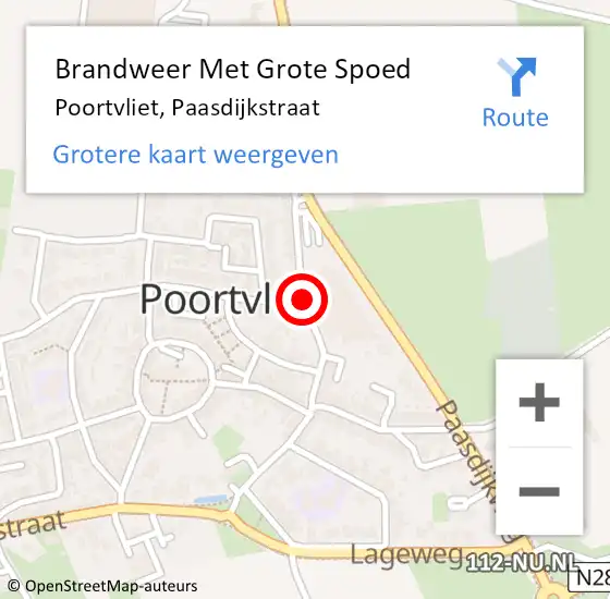 Locatie op kaart van de 112 melding: Brandweer Met Grote Spoed Naar Poortvliet, Paasdijkstraat op 14 december 2018 11:24
