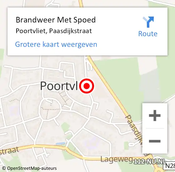 Locatie op kaart van de 112 melding: Brandweer Met Spoed Naar Poortvliet, Paasdijkstraat op 14 december 2018 11:30