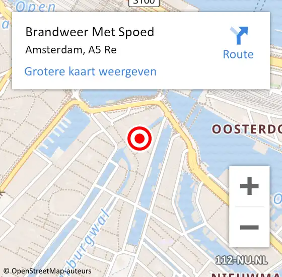 Locatie op kaart van de 112 melding: Brandweer Met Spoed Naar Amsterdam, A5 Re op 14 december 2018 11:44