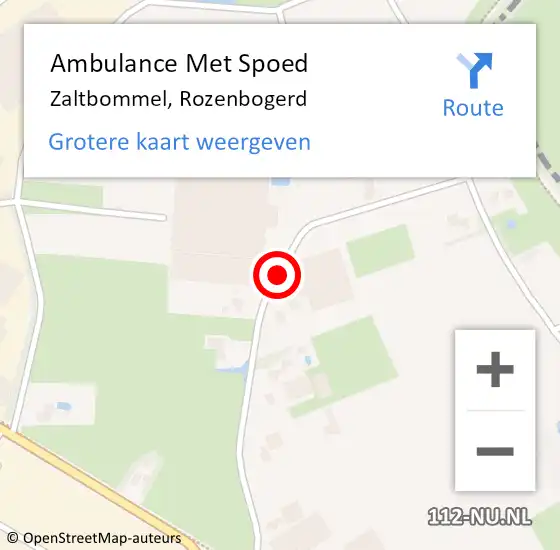 Locatie op kaart van de 112 melding: Ambulance Met Spoed Naar Zaltbommel, Rozenbogerd op 14 december 2018 14:25