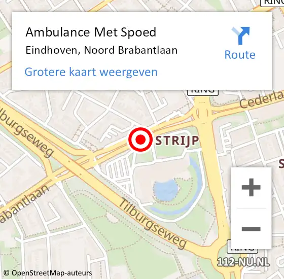 Locatie op kaart van de 112 melding: Ambulance Met Spoed Naar Eindhoven, Noord Brabantlaan op 14 december 2018 15:33
