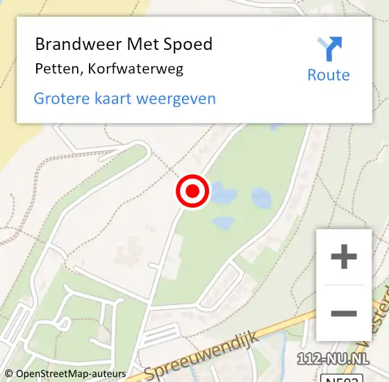 Locatie op kaart van de 112 melding: Brandweer Met Spoed Naar Petten, Korfwaterweg op 14 december 2018 16:07