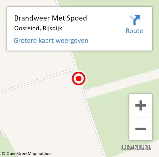 Locatie op kaart van de 112 melding: Brandweer Met Spoed Naar Oosteind, Rijsdijk op 14 december 2018 18:00