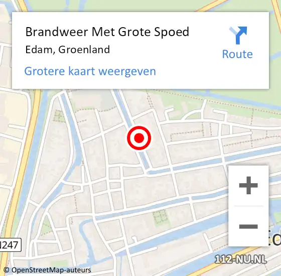 Locatie op kaart van de 112 melding: Brandweer Met Grote Spoed Naar Edam, Groenland op 17 maart 2014 17:15