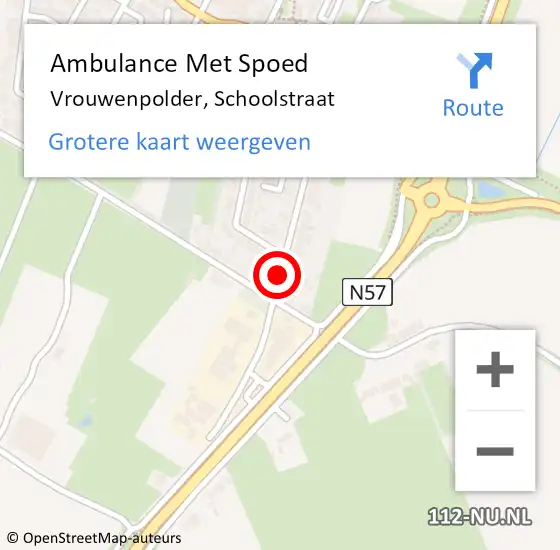 Locatie op kaart van de 112 melding: Ambulance Met Spoed Naar Vrouwenpolder, Schoolstraat op 14 december 2018 21:25