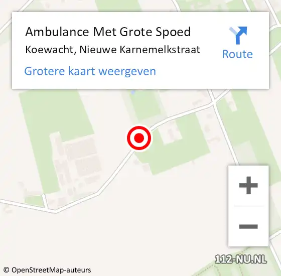 Locatie op kaart van de 112 melding: Ambulance Met Grote Spoed Naar Koewacht, Nieuwe Karnemelkstraat op 14 december 2018 22:21