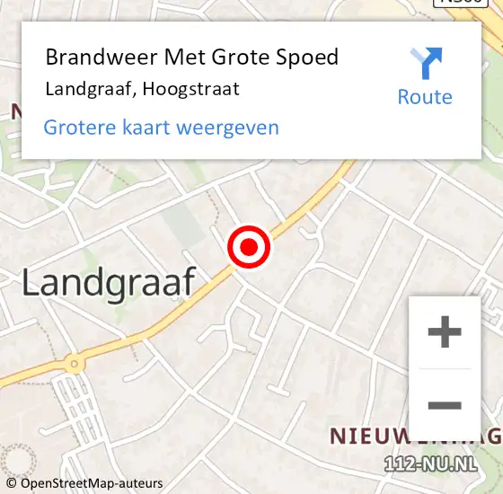 Locatie op kaart van de 112 melding: Brandweer Met Grote Spoed Naar Landgraaf, Hoogstraat op 14 december 2018 22:40