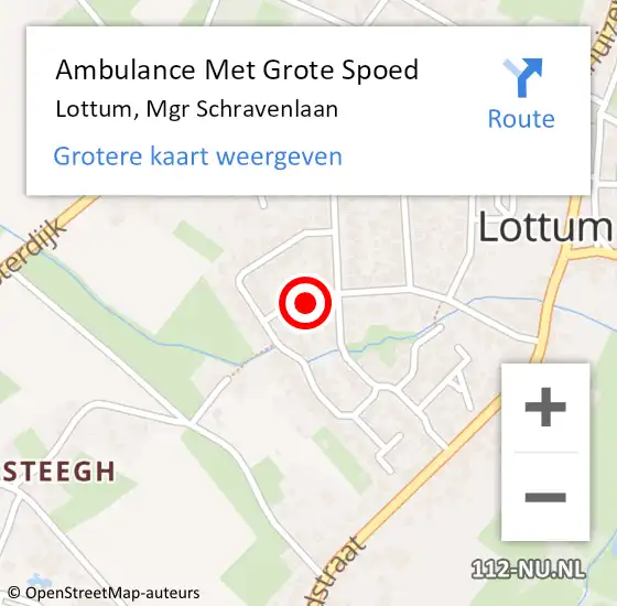 Locatie op kaart van de 112 melding: Ambulance Met Grote Spoed Naar Lottum, Mgr Schravenlaan op 17 maart 2014 17:27