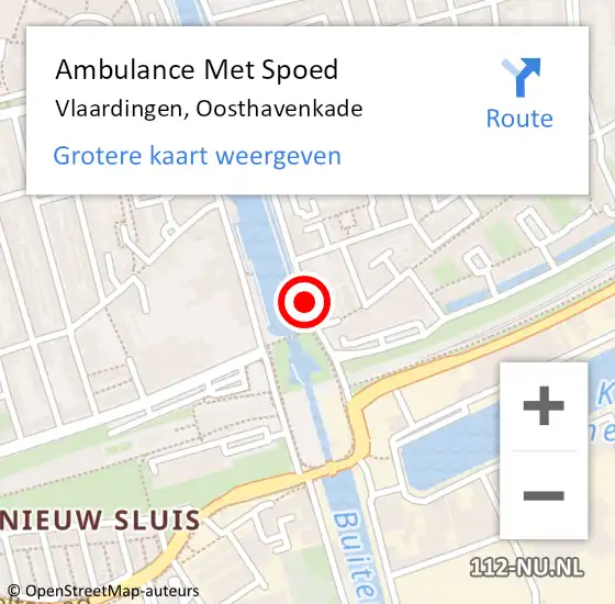 Locatie op kaart van de 112 melding: Ambulance Met Spoed Naar Vlaardingen, Oosthavenkade op 15 december 2018 02:29