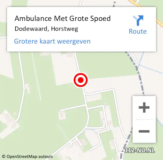 Locatie op kaart van de 112 melding: Ambulance Met Grote Spoed Naar Dodewaard, Horstweg op 15 december 2018 02:35