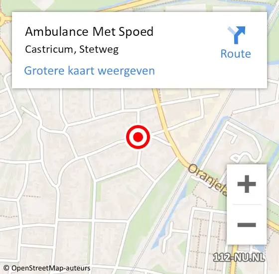 Locatie op kaart van de 112 melding: Ambulance Met Spoed Naar Castricum, Stetweg op 15 december 2018 04:15