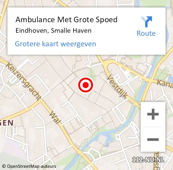 Locatie op kaart van de 112 melding: Ambulance Met Grote Spoed Naar Eindhoven, Smalle Haven op 15 december 2018 04:41