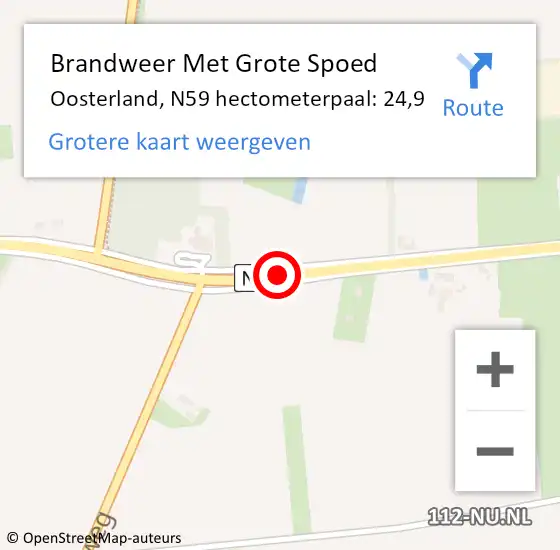 Locatie op kaart van de 112 melding: Brandweer Met Grote Spoed Naar Oosterland, N59 op 15 december 2018 05:53