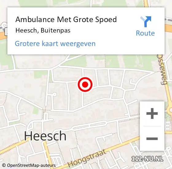 Locatie op kaart van de 112 melding: Ambulance Met Grote Spoed Naar Heesch, Buitenpas op 15 december 2018 07:13