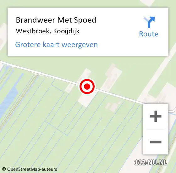 Locatie op kaart van de 112 melding: Brandweer Met Spoed Naar Westbroek, Kooijdijk op 15 december 2018 12:09