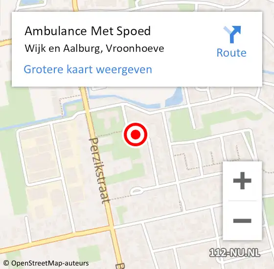 Locatie op kaart van de 112 melding: Ambulance Met Spoed Naar Wijk en Aalburg, Vroonhoeve op 15 december 2018 13:55