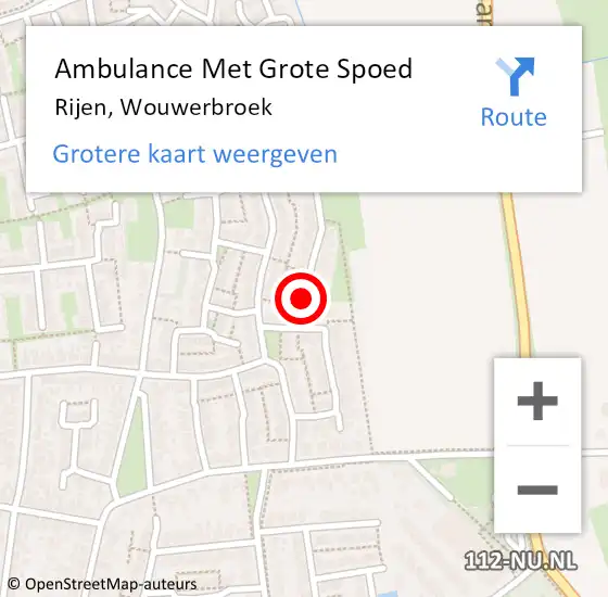 Locatie op kaart van de 112 melding: Ambulance Met Grote Spoed Naar Rijen, Wouwerbroek op 15 december 2018 14:31