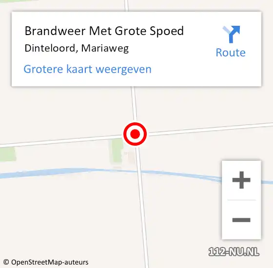 Locatie op kaart van de 112 melding: Brandweer Met Grote Spoed Naar Dinteloord, Mariaweg op 15 december 2018 16:30