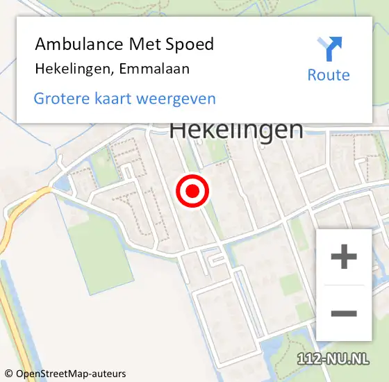 Locatie op kaart van de 112 melding: Ambulance Met Spoed Naar Hekelingen, Emmalaan op 15 december 2018 16:55