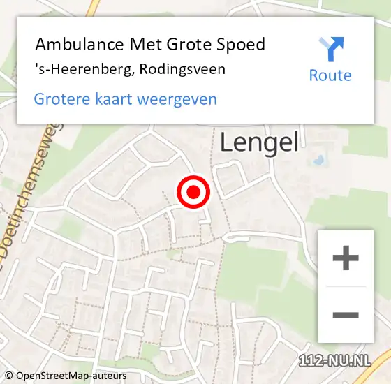 Locatie op kaart van de 112 melding: Ambulance Met Grote Spoed Naar 's-Heerenberg, Rodingsveen op 15 december 2018 16:59