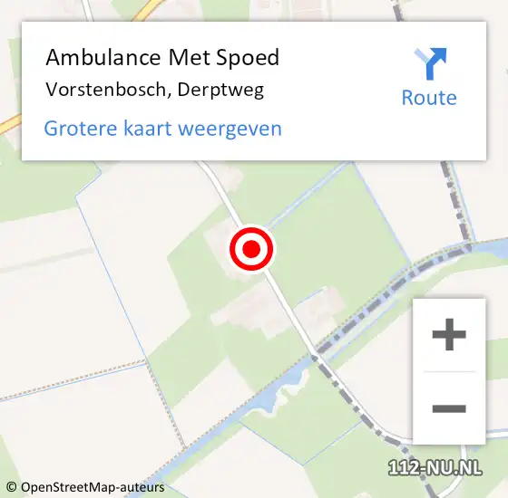 Locatie op kaart van de 112 melding: Ambulance Met Spoed Naar Vorstenbosch, Derptweg op 15 december 2018 18:18