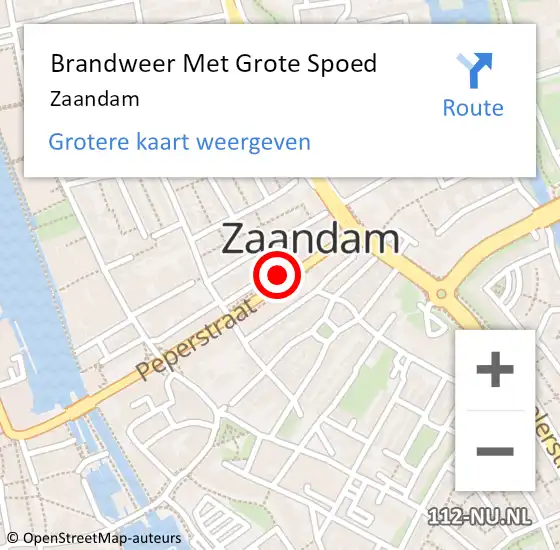 Locatie op kaart van de 112 melding: Brandweer Met Grote Spoed Naar Zaandam, A8 Re hectometerpaal: 5,8 op 15 december 2018 18:27