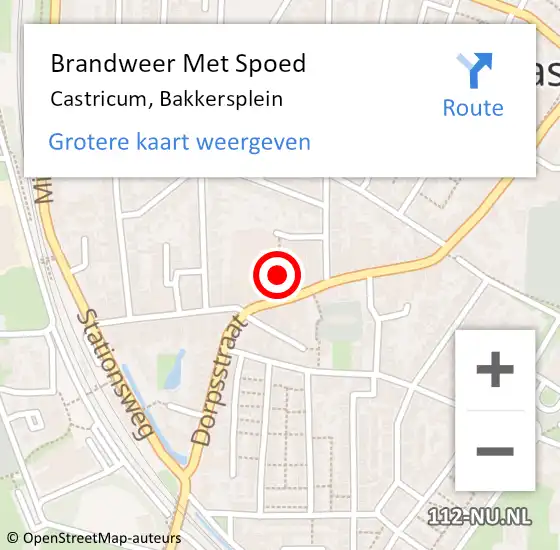 Locatie op kaart van de 112 melding: Brandweer Met Spoed Naar Castricum, Bakkerspleintje op 15 december 2018 18:30