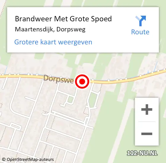 Locatie op kaart van de 112 melding: Brandweer Met Grote Spoed Naar Maartensdijk, Dorpsweg op 15 december 2018 23:53