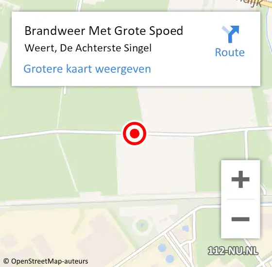 Locatie op kaart van de 112 melding: Brandweer Met Grote Spoed Naar Weert, De Achterste Singel op 16 december 2018 03:55