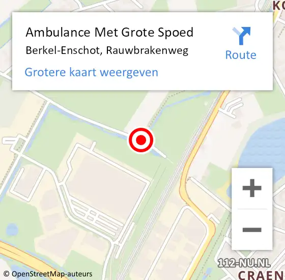 Locatie op kaart van de 112 melding: Ambulance Met Grote Spoed Naar Berkel-Enschot, Rauwbrakenweg op 16 december 2018 08:04