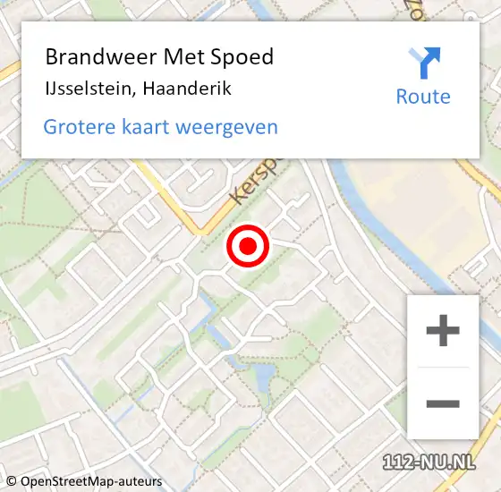 Locatie op kaart van de 112 melding: Brandweer Met Spoed Naar IJsselstein, Haanderik op 16 december 2018 08:34