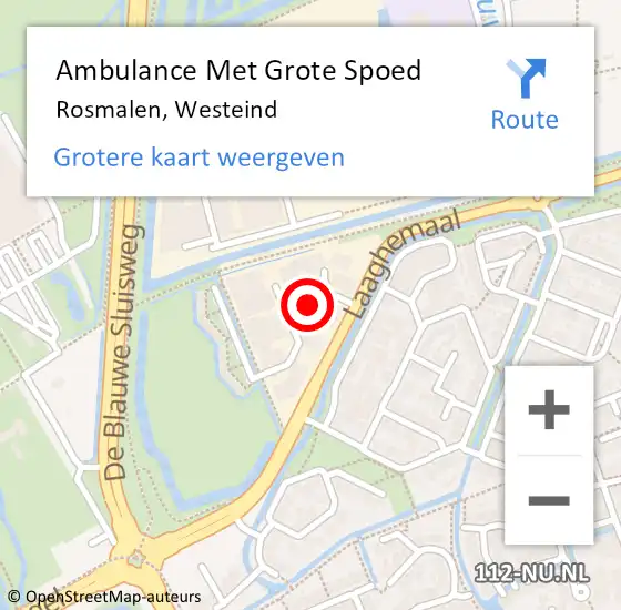 Locatie op kaart van de 112 melding: Ambulance Met Grote Spoed Naar Rosmalen, Westeind op 16 december 2018 08:50