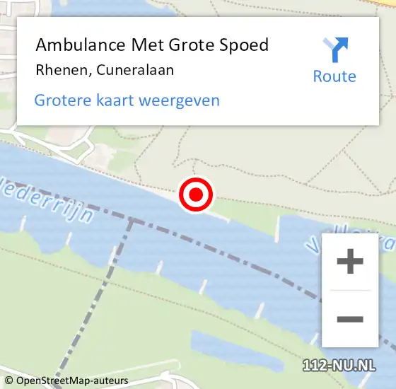 Locatie op kaart van de 112 melding: Ambulance Met Grote Spoed Naar Rhenen, Cuneralaan op 16 december 2018 09:56