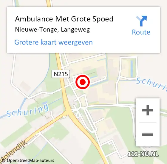 Locatie op kaart van de 112 melding: Ambulance Met Grote Spoed Naar Nieuwe-Tonge, Langeweg op 17 maart 2014 19:03