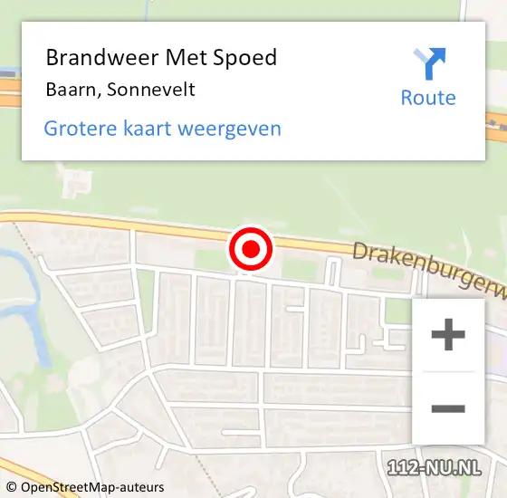 Locatie op kaart van de 112 melding: Brandweer Met Spoed Naar Baarn, Sonnevelt op 16 december 2018 11:17