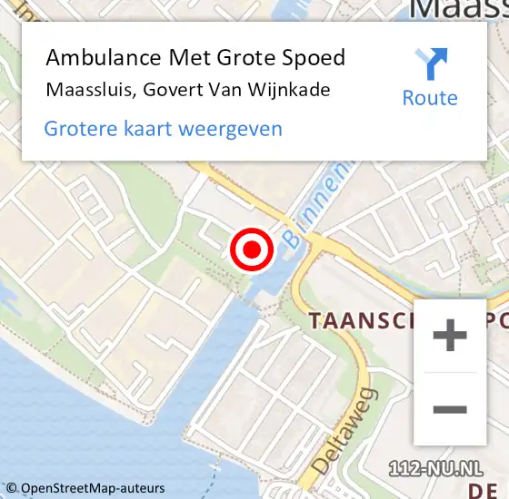 Locatie op kaart van de 112 melding: Ambulance Met Grote Spoed Naar Maassluis, Govert Van Wijnkade op 16 december 2018 11:52