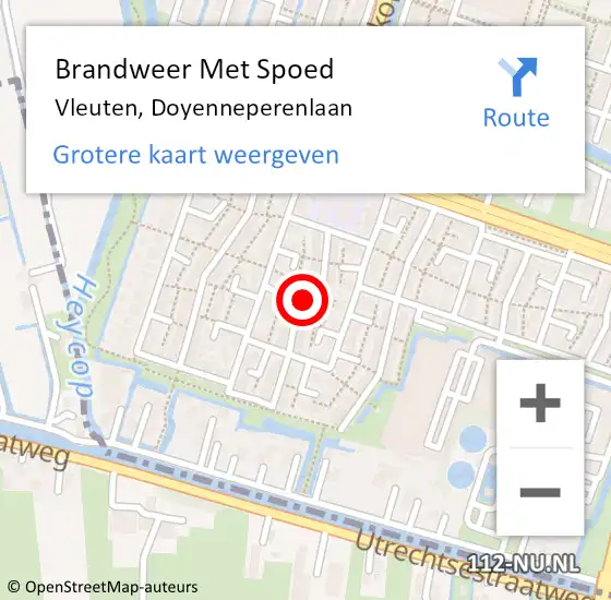 Locatie op kaart van de 112 melding: Brandweer Met Spoed Naar Vleuten, Doyenneperenlaan op 16 december 2018 13:09