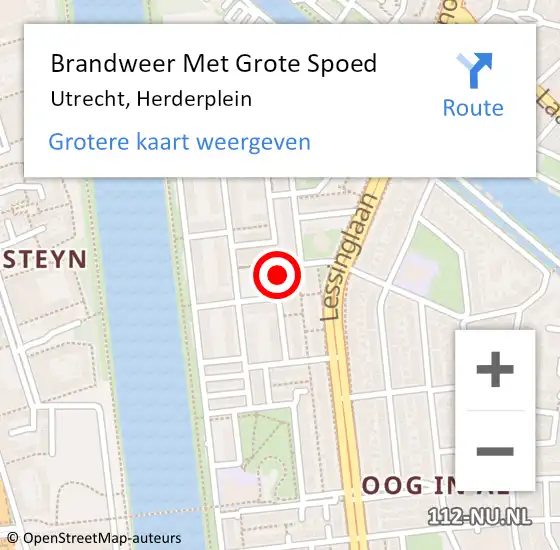 Locatie op kaart van de 112 melding: Brandweer Met Grote Spoed Naar Utrecht, Herderplein op 16 december 2018 14:21